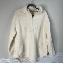 Kookaburra by  white fuzzy sherpa half zip pullover jacket size 1X