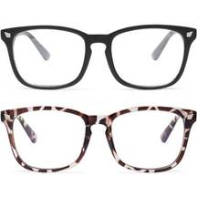 Livho 2 Pack Blue Light Blocking Glasses - Leopard & Matte Black