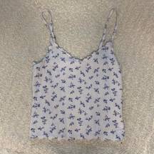 Hollister  Co. Blue And White Floral Tank