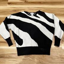 Carmen Marc Valvo Black and White Thick Sweater Women’s XS