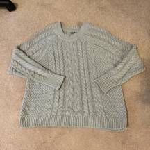 Aerie  Muted Baby Blue Cable Knit Sweater