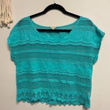 teal semi Crop