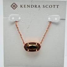 Kendra Scott NWT  Elisa Black Pyrite Necklace In Rose Gold FAST SHIPPING