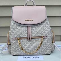 Michael Kors Powder Blush Multi Jet Set Large Chain Backpack