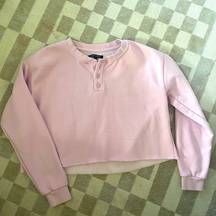 Pink cut off crewneck sweatshirt