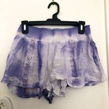 Purple Tie Dye Lace Shorts