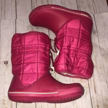 Crocs pink snow boots