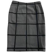 Amy Matto Skirt Womens X Small Grey Black Grid Check Pencil Stretch Poly Mix