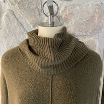 Anthropologie Ruby Moon Hunter Green Cowl Neck Sweater - Exposed Seams- Size XS