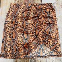 Blue Blush ‎ orange cobra snakeskin shiny mini skirt size M