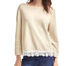 Gap nwt //  lace cotton blend sweatshirt top