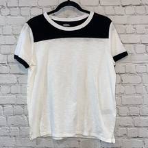 Old Navy 🎓 NWT  White & Black Boyfriend Ringer Tee