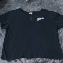 Harley Davidson Cycles  black four button tee sz XL 100% cotton