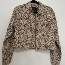 Sanctuary  Denim Cheetah Print Denim Jacket size medium