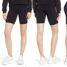 HUE High Waisted Cotton Bike Shorts Black NWT