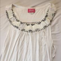 Long white beaded dress tunic