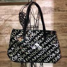 Pandora tote bag black white and gray travel bag purse grocery carrier clothing​