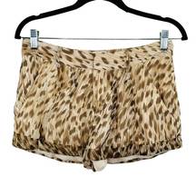 Haute Hippie Beige Leopard Animal Print Silk Shorts Size 2 29 Waist NWT