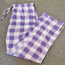 Women’s Purple Plaid Pajama Lounge Pants Sleepwear