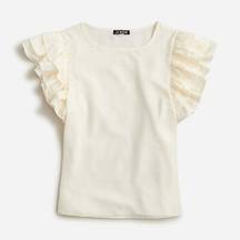 J.Crew NWT  Ivory Ruffle Sleeve Top, S