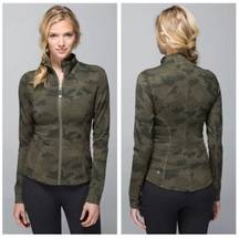 Lululemon  Sz 4 Forme Jacket Savasana Camo Green full zip