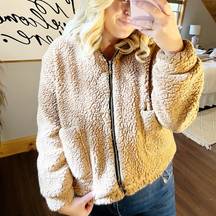 Tan Cozy Sherpa Jacket