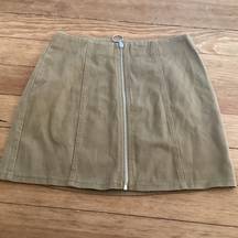 Chloe & Katie Medium Zip Up Tan Mini Skirt