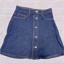 Noisy May button front dark blue denim skirt sz small