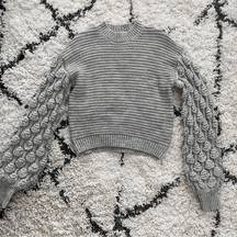 Harper heritage grey popcorn sleeve sweater