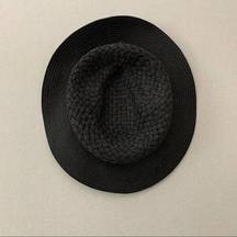 Calia By Carrie Underwood Black Woven Wide Brim Fedora Sun Beach Hat