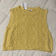 NWT Cropped Yellow Sweater Vest
