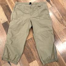 Gap  Army Green Cropped cargo Parachute Pants Size 16