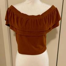 Design lab bronze off the shoulder boho blouse M #41