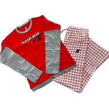 2pc NCAA Austin Peay St Women's Plaid Flannel Pajama Lounge Pant & Top Set Small