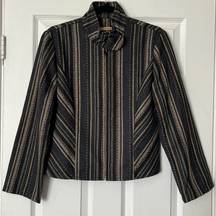 Final Touch Wool Blend Striped Jacket - Size L