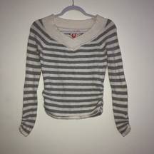 Grey & White Striped Sweater