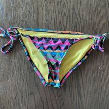 Xhilaration  Neon 80's Pattern Side Tie Swimsuit Bikini Bottoms, S