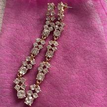 Francesca's  Gold and Rhinestone Dangle Earrings