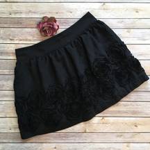 Stooshy Rosette Adorned Mini Skirt Size Large