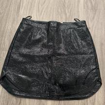 Black Faux Leather Mini Skirt, 4