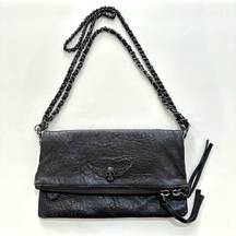 Zadig & Voltaire Textured Leather Clutch/Fold-Over Envelope Handbag