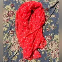 Neon orange pink white dove fashion scarf