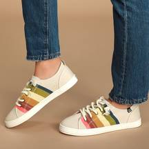 ⛵️ Marina Honey Gold Multi Striped Canvas Sneakers⛵️~8.5