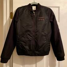 Ladies  Jacket Black Flying Bomber Jacket OFF THE WALL Size M