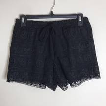 Iily white black lace double liner shorts size small