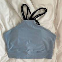 Baby Blue Halter Padded Sports Bra 