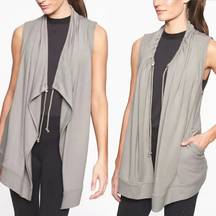 Athleta Mindset Vest Draped Open Front with Pockets in Silver Gray, Size XS