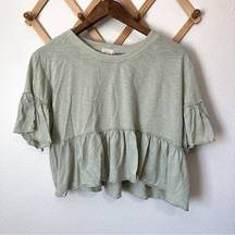 Altar’d State Sage Greem Peplum Top Size Medium