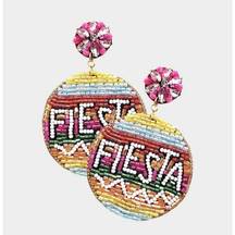 New Womens Boutique Vibrant Viva Fiesta Seed Bead San Antonio Drop Earrings