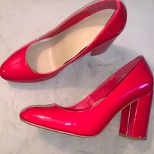 JustFab Rounded toe red heels